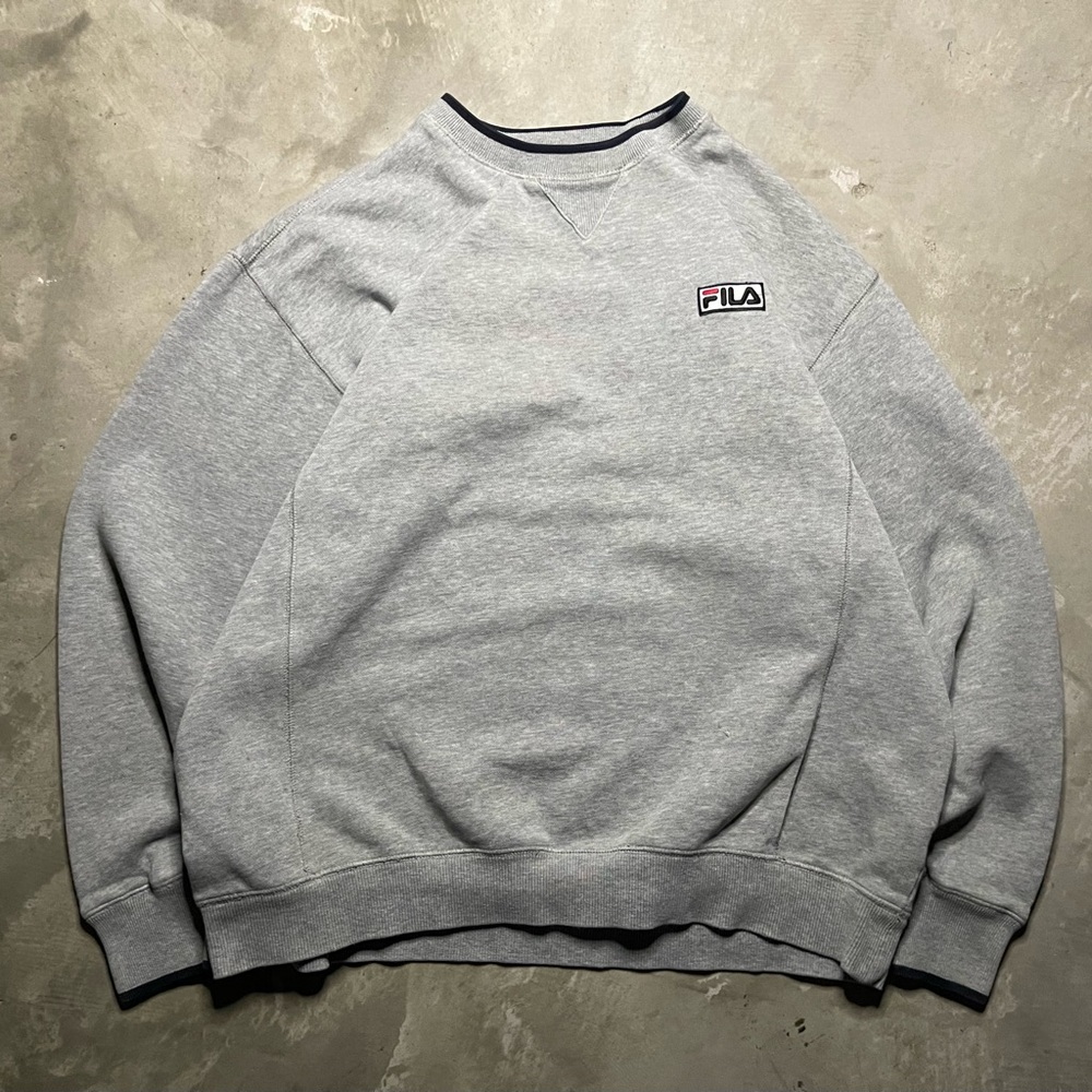 Men’s Fila Gray Sweatshirt - Baggy Fit, Size Large